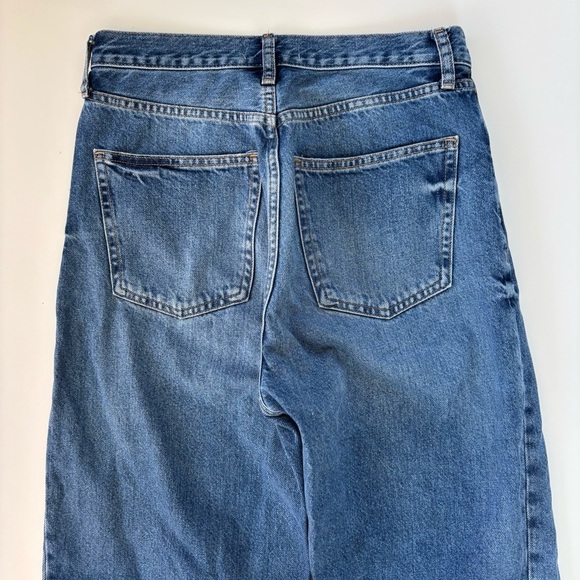 ZARA Women's High Rise High Waist Wide Leg Straight Leg Medium Wash Jeans Sz 4 - Picture 4 of 8